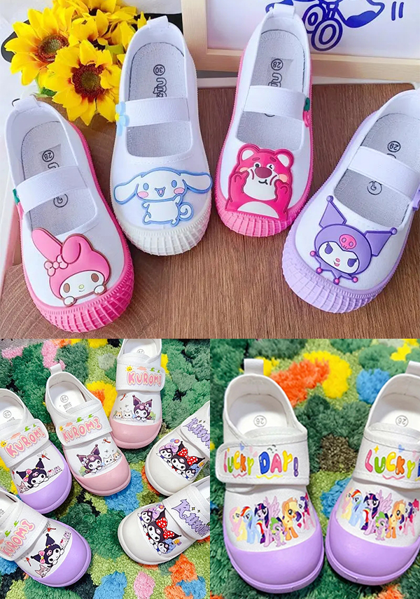 【優質用料】【買一贈一】三麗鷗Kuromi美樂蒂可愛爆款兒童運動帆布鞋 軟底舒適防滑